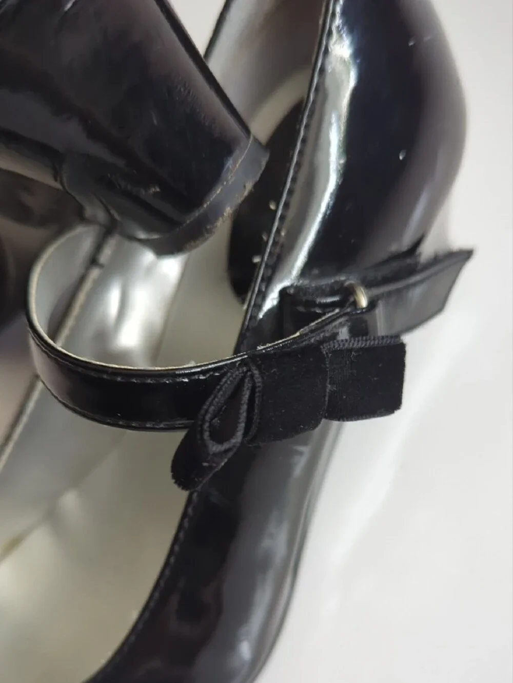 Sonoma Girls Black Patent Mary Jane Flats with Bow Strap